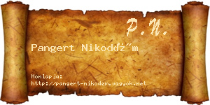 Pangert Nikodém névjegykártya